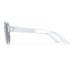 Gafas de sol de plástico reciclado con efecto espejo y protección UV400 color gris transparente cuarta vista