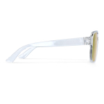 Gafas de sol de plástico reciclado con efecto espejo y protección UV400 color naranja transparente tercera vista