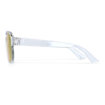 Gafas de sol de plástico reciclado con efecto espejo y protección UV400 color naranja transparente cuarta vista