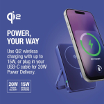 Power bank magnética con carga inalámbrica Fresh'n Rebel 10.000mAh color azul octava vista