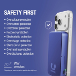 Power bank magnética con carga inalámbrica Fresh'n Rebel 10.000mAh color azul novena vista