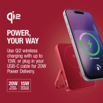 Power bank magnética con carga inalámbrica Fresh'n Rebel 10.000mAh color rojo octava vista