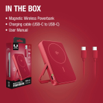 Power bank magnética con carga inalámbrica Fresh'n Rebel 10.000mAh color rojo