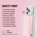 Power bank magnética con carga inalámbrica Fresh'n Rebel 10.000mAh color rosa novena vista