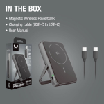 Power bank magnética con carga inalámbrica Fresh'n Rebel 10.000mAh color gris oscuro