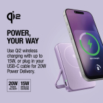 Power bank magnética con carga inalámbrica Fresh'n Rebel 10.000mAh color lila octava vista