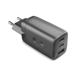 Cargador rápido con triple puerto 1 USB-A y 2 USB-C Fresh'n Rebel 67W color gris oscuro