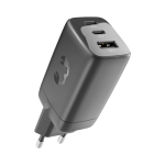 Cargador rápido con triple puerto 1 USB-A y 2 USB-C Fresh'n Rebel 67W color gris oscuro segunda vista