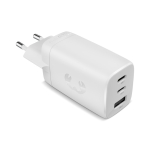 Cargador rápido con triple puerto 1 USB-A y 2 USB-C Fresh'n Rebel 67W color gris claro