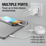 Cargador rápido con triple puerto 1 USB-A y 2 USB-C Fresh'n Rebel 67W color gris claro octava vista