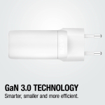 Cargador rápido con triple puerto 1 USB-A y 2 USB-C Fresh'n Rebel 67W color gris claro