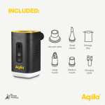 Bomba de aire inalámbrica recargable con USB-C y 3 en 1 con luz color negro septima vista