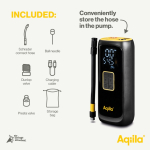 Compresor portátil de inflado rápido con linterna y powerbank de 4000mAh color negro septima vista