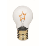 Bombilla LED decorativa con diseño de filamento y accionada con pilas color amarillo