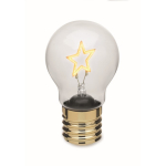 Bombilla LED decorativa con diseño de filamento y accionada con pilas color amarillo segunda vista