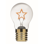 Bombilla LED decorativa con diseño de filamento y accionada con pilas color amarillo sexta vista