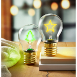 Bombilla LED decorativa con diseño de filamento y accionada con pilas color amarillo segunda vista bodegón