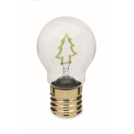 Bombilla LED decorativa con diseño de filamento y accionada con pilas color verde fluorescente