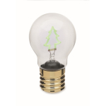 Bombilla LED decorativa con diseño de filamento y accionada con pilas color verde fluorescente segunda vista