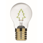 Bombilla LED decorativa con diseño de filamento y accionada con pilas color verde fluorescente sexta vista
