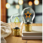 Bombilla LED decorativa con diseño de filamento y accionada con pilas color verde fluorescente