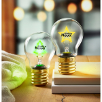 Bombilla LED decorativa con diseño de filamento y accionada con pilas color verde fluorescente