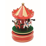 Mini caja de música de madera con carrusel giratorio navideño color multicolor