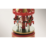 Mini caja de música de madera con carrusel giratorio navideño color multicolor vista fotografía tercera vista