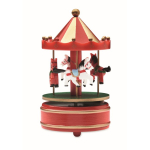 Mini caja de música de madera con carrusel giratorio navideño color multicolor quinta vista