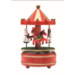 Mini caja de música de madera con carrusel giratorio navideño color multicolor sexta vista
