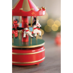 Mini caja de música de madera con carrusel giratorio navideño color multicolor segunda vista bodegón