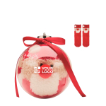 Calcetines navideños de poliéster en bola para árbol de Navidad talla L color rojo vista de impresión