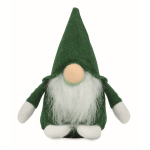 Gnomo decorativo de fieltro con barba poliéster y relleno de algodón color verde