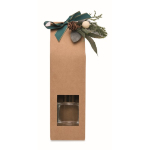 Set aromático con difusor en vidrio y vela de aroma de vainilla color beige septima vista