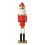 Muñeco decorativo de personaje cascanueces de madera con base estable color rojo quinta vista