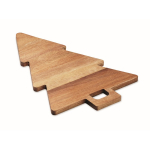 Tabla de servir de madera de acacia en forma de árbol de Navidad color madera