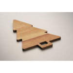 Tabla de servir de madera de acacia en forma de árbol de Navidad color madera vista fotografía cuarta vista