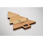 Tabla de servir de madera de acacia en forma de árbol de Navidad color madera vista principal