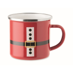 Taza metálica con capa de esmalte de Papá Noel y caja de regalo 300ml color rojo segunda vista