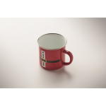 Taza metálica con capa de esmalte de Papá Noel y caja de regalo 300ml color rojo vista fotografía tercera vista