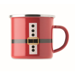 Taza metálica con capa de esmalte de Papá Noel y caja de regalo 300ml color rojo cuarta vista