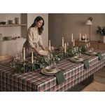Mantel de algodón a cuadros con 4 servilletas incluidas 200g/m² color multicolor segunda vista bodegón