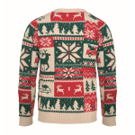 Jersey navideño de punto 100% acrílico con temática navideña color beige tercera vista