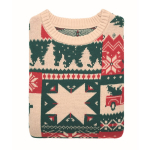 Jersey navideño de punto 100% acrílico con temática navideña color beige cuarta vista