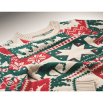 Jersey navideño de punto 100% acrílico con temática navideña color beige vista fotografía sexta vista