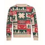 Jersey navideño de punto 100% acrílico con talla única talla L-XL color beige