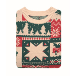 Jersey navideño de punto 100% acrílico con talla única talla L-XL color beige cuarta vista