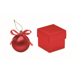 Bola de Navidad para colgar con cinta y presentada en caja de regalo color rojo