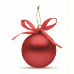 Bola de Navidad para colgar con cinta y presentada en caja de regalo color rojo tercera vista