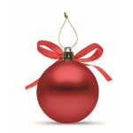 Bola de Navidad para colgar con cinta y presentada en caja de regalo color rojo cuarta vista